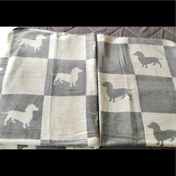 INUP Home Bedding Inup Home Fine Linens Gray Dachshund Reverse